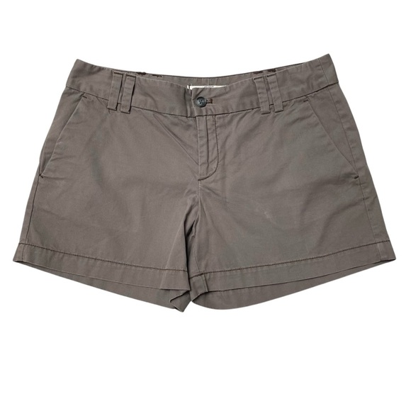 LOFT Khaki Brown Cotton Shorts Size 2 Midrise Belt Loops Pockets Casual Summer - Picture 1 of 11